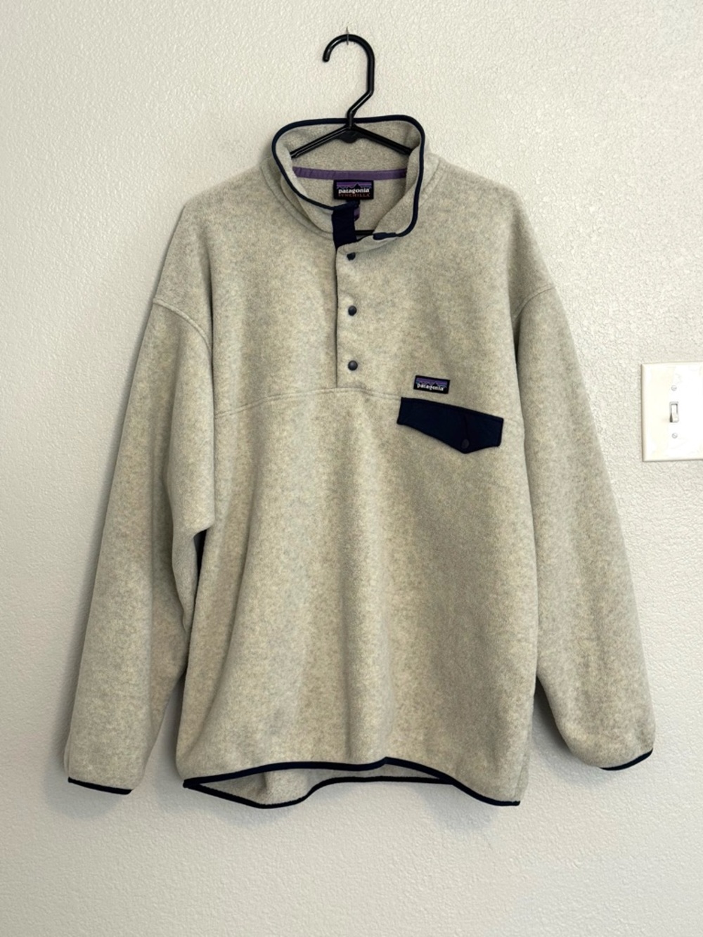 BRAND NEW Patagonia Men’s Synchilla Quarter Snap Oatmeal Navy
